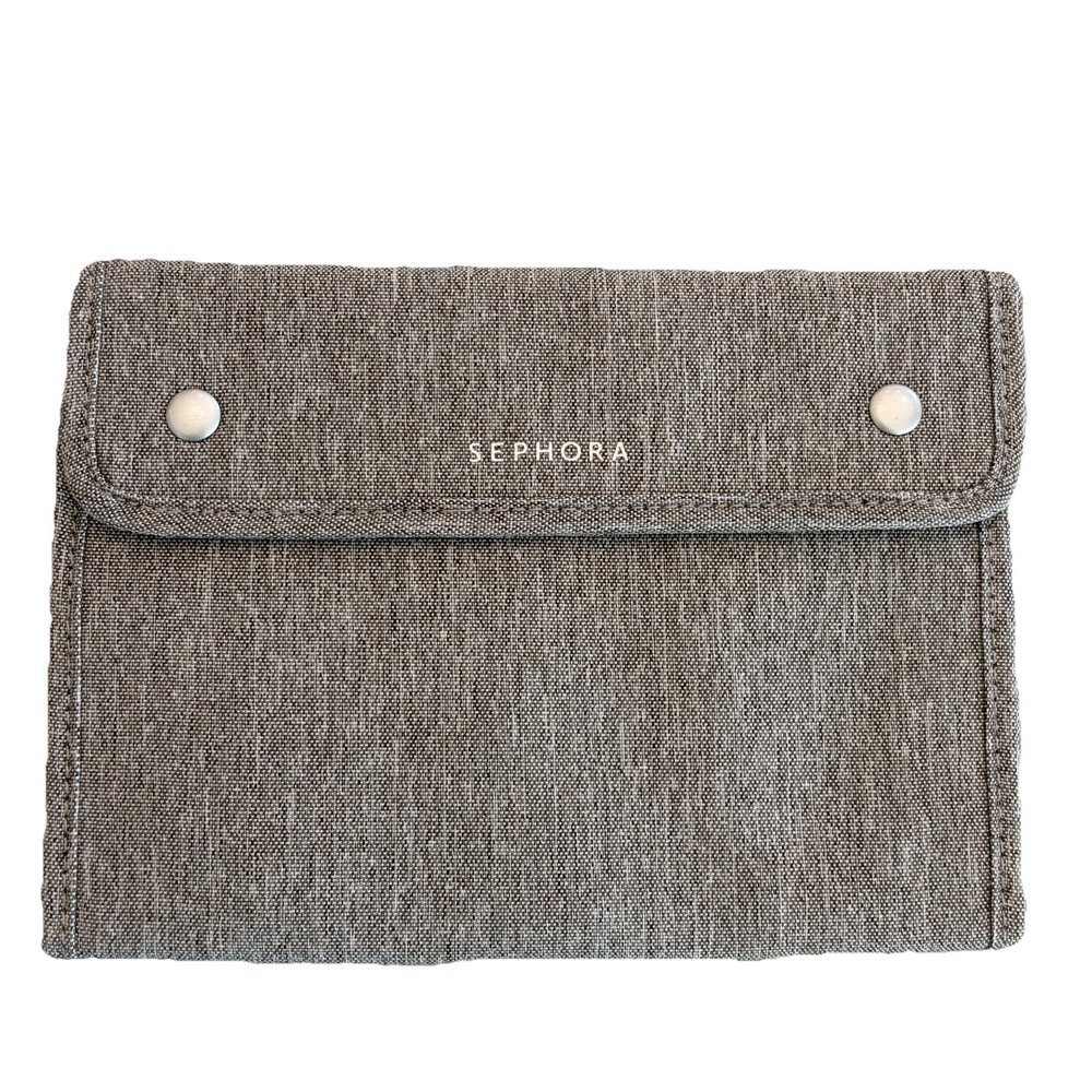 Gray Sephora Brush Bag With Magnetic Close